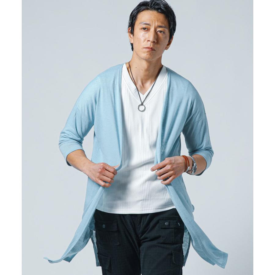 最大52 オフ カーディガン メンズ トップス アウター ライトアウター サマーニット 麻混 7分袖 ロング 春 夏 服 30代 40代 50代 Baki Pinkstripes Org