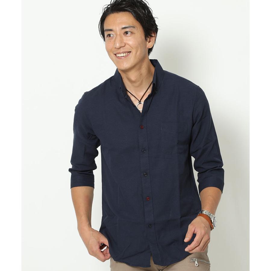 7分丈シャツ メンズ 7部丈 シャツ 七分 オックスフォード 七分丈 七部