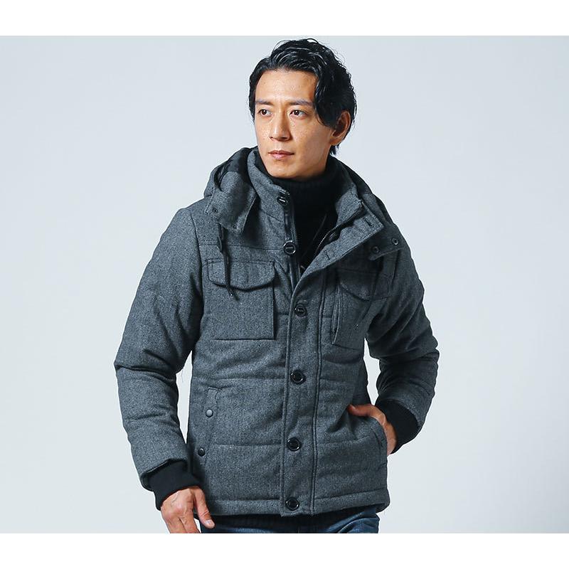 中綿ジャケット メンズ アウター ウール混 ツイード 2way 冬 服 30代 40代 50代 メンズスタイル Menz Style 163 Acd21ttw Menz Style 通販 Yahoo ショッピング
