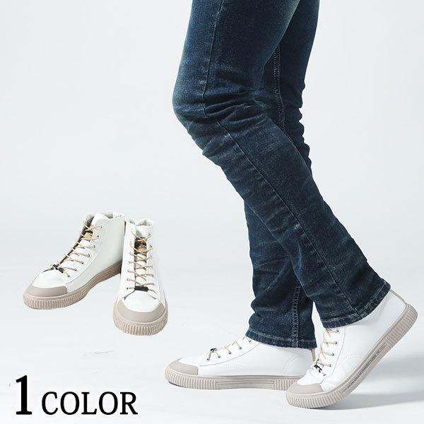スニーカー メンズ シューズ ハイカット Puレザー 合皮 レースアップ 春 夏 秋 冬 靴 30代 40代 50代 メンズスタイル Menz Style 163 B C608 Menz Style 通販 Yahoo ショッピング