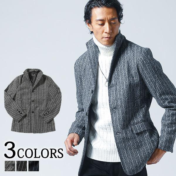 ジャケット メンズ アウター イタリアンカラー スタンドカラー ストライプ 長袖 秋 冬 服 30代 40代 50代 最大10 Offクーポン