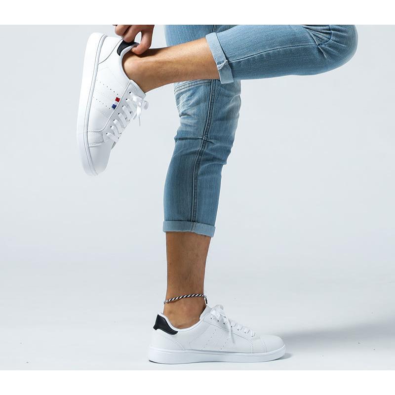 スニーカー メンズ 靴 白スニーカー シューズ ローカット カジュアル 春 夏 秋 冬 靴 30代 40代 50代 163 Hms 1730 Menz Style 通販 Yahoo ショッピング