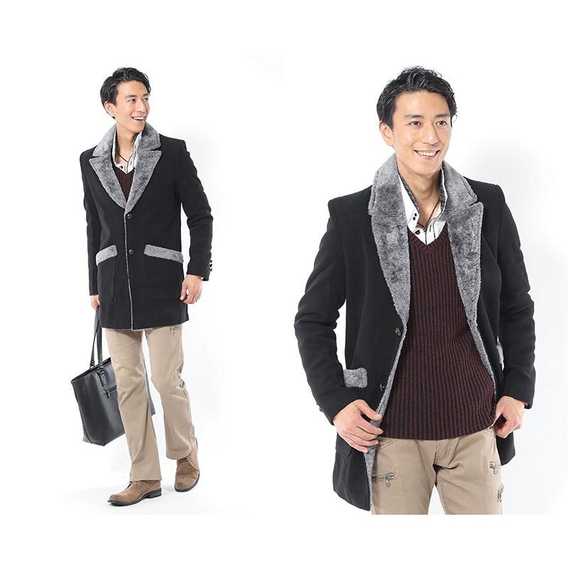 送料無料 アウター メンズ コート ボア 美シルエット 長袖 ジャケット ロングボア襟デザインチェスターコート 163 Uu0318 Menz Style 通販 Yahoo ショッピング