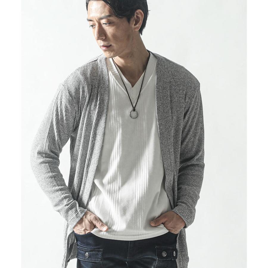カーディガン メンズ トップス アウター ロングカーディガン テレコ ボタンレス 長袖 春 秋 服 30代 40代 50代 171 a Menz Style 通販 Yahoo ショッピング