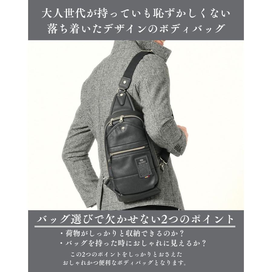 レザーボディーバック 合成皮革 ボディバッグ メンズ 小さいバック