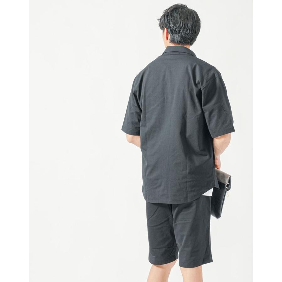 夏用 セットアップ メンズ 上下 夏 夏コーデ 涼しい 半袖シャツ 薄手