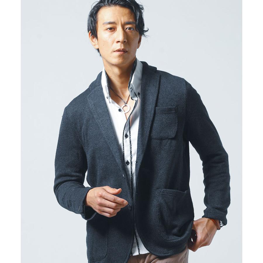 テーラードジャケット メンズ アウター ジャケット ニット畦編み