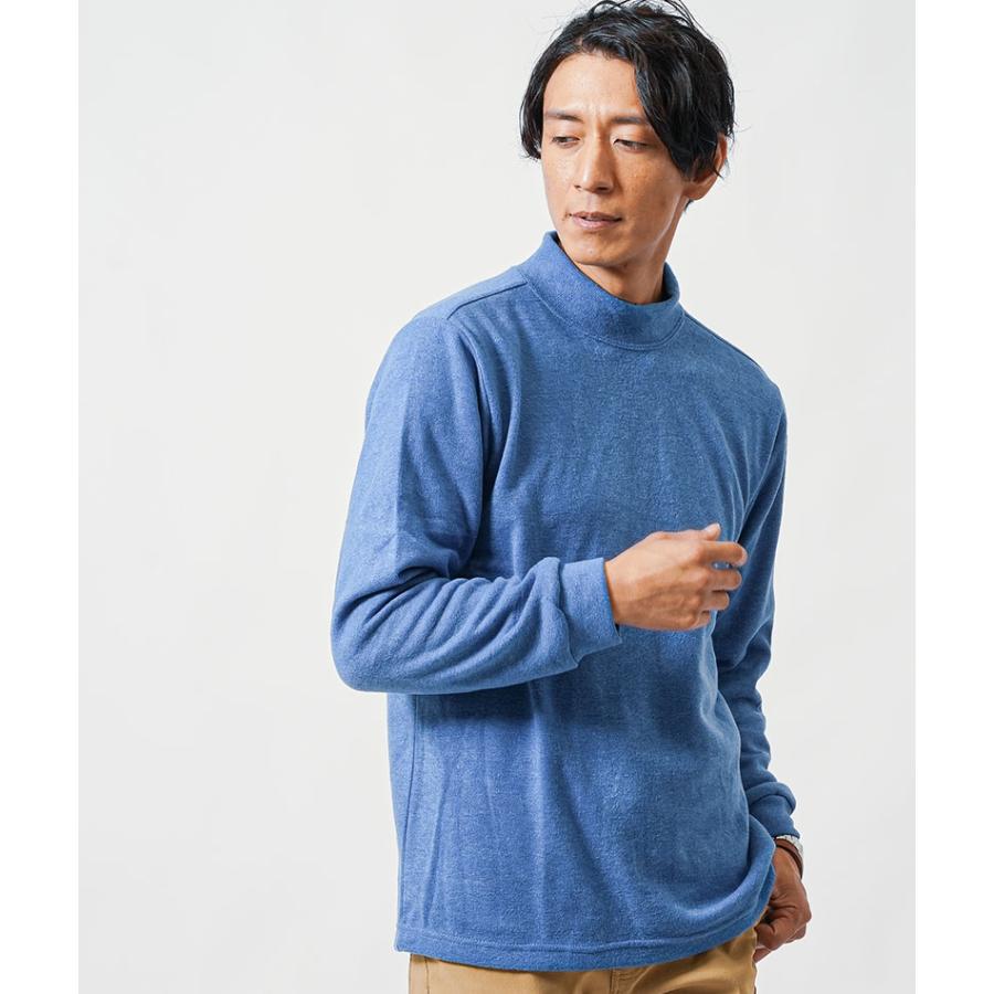 タートルネック メンズ tシャツ 長袖 40代 50代 冬 秋 黒 白 ニット セーター モックネック ハイネック ロンt  ロンティー カットソー スリム 日本製 コーデ｜menz-style｜07