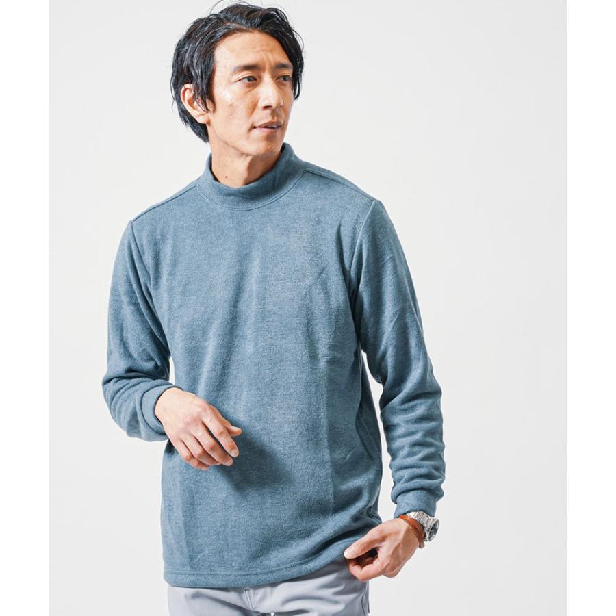 タートルネック メンズ tシャツ 長袖 40代 50代 冬 秋 黒 白 ニット セーター モックネック ハイネック ロンt  ロンティー カットソー スリム 日本製 コーデ｜menz-style｜08