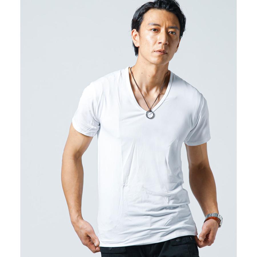 白tシャツ vネック 透けない メンズ 半袖 冷感 すけないインナー