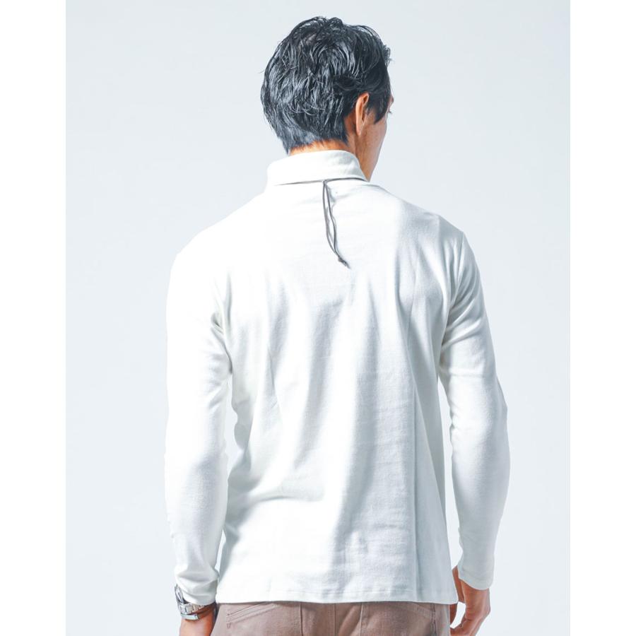 タートルネック 白 tシャツ メンズ 白ハイネックtシャツ ティシャツ