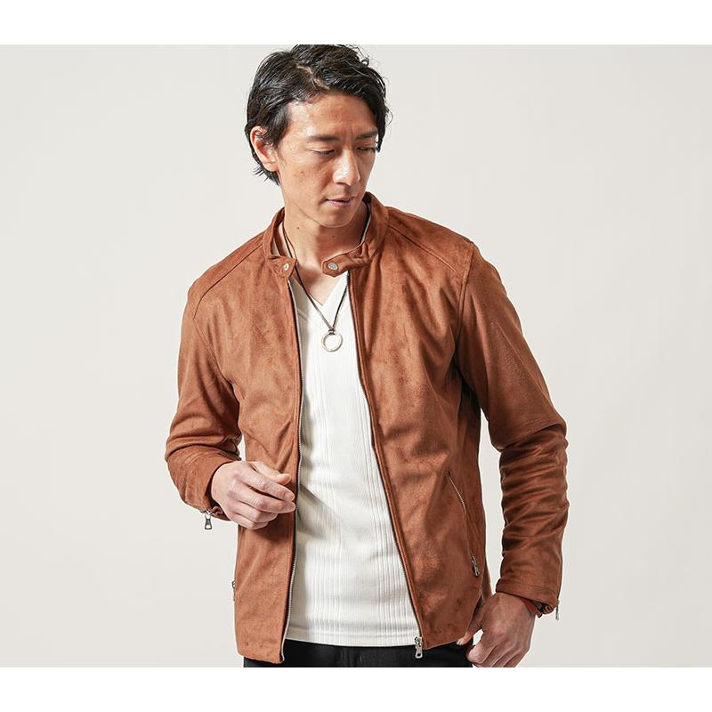 ライダースジャケット フェイクスエード メンズ 冬 秋 男性 アウター