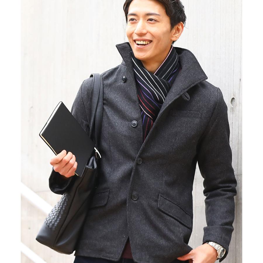 マフラー メンズ 日本製 シルクタッチ ストライプ ストール オシャレ