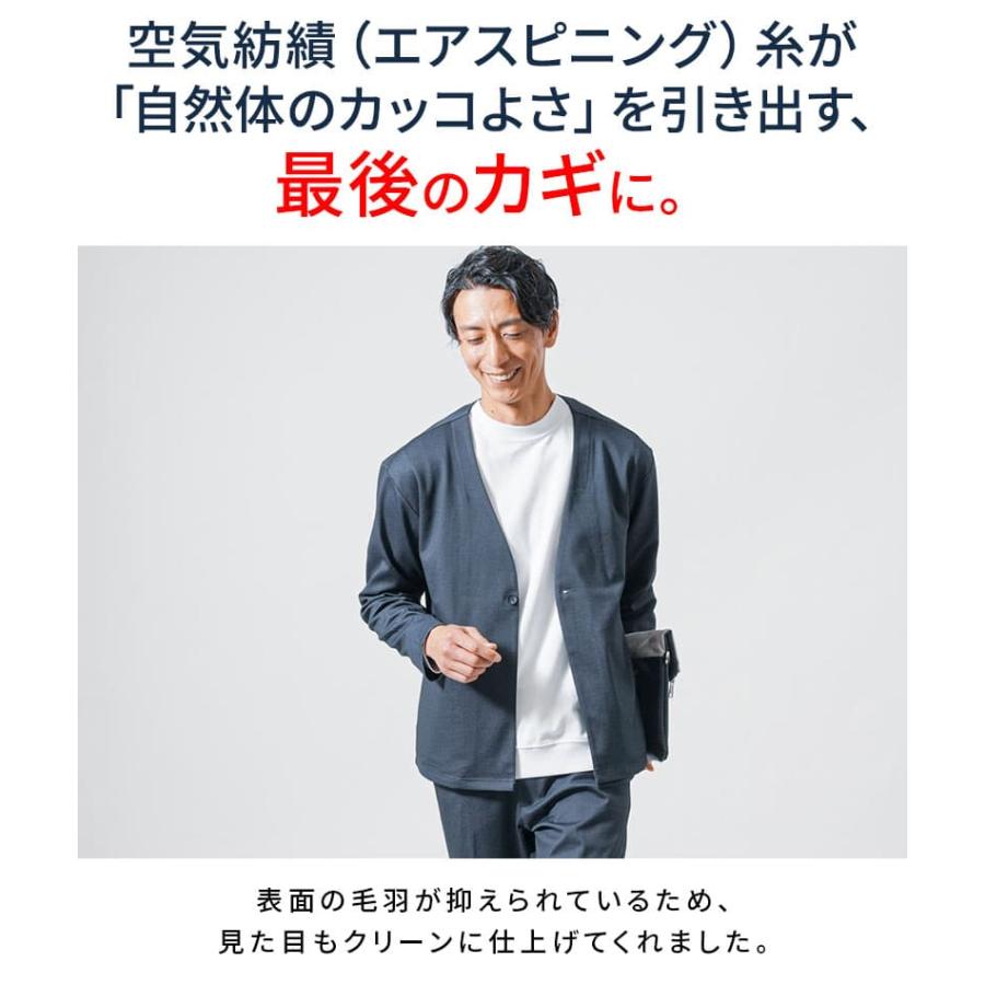 ノーカラー スーツ メンズ ノーカラージャケット 春 50代 春アウター