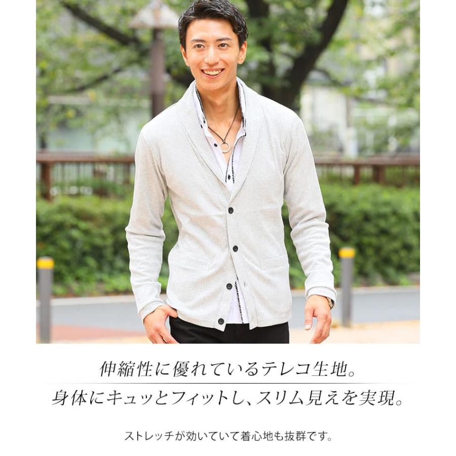 ダントン　リネン ノーカラー シャツカーディガン 40 チャコールグレー　メンズ ダントン リネン ノーカラー シャツカーディガン 40