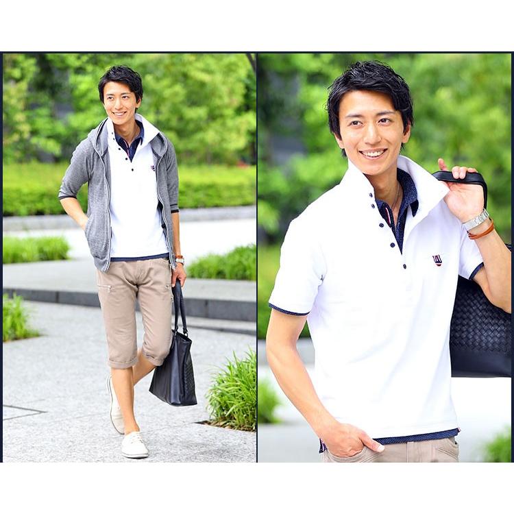 かっこいいポロシャツ イタリアンカラー ポロシャツ メンズ 立襟 半袖