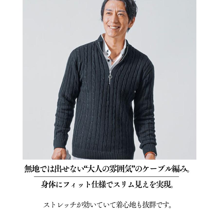 ジップアップセーター メンズ ニット 50代 黒 白 セーター ジップアップセーター メンズ ニット 50代 黒 白 セーター