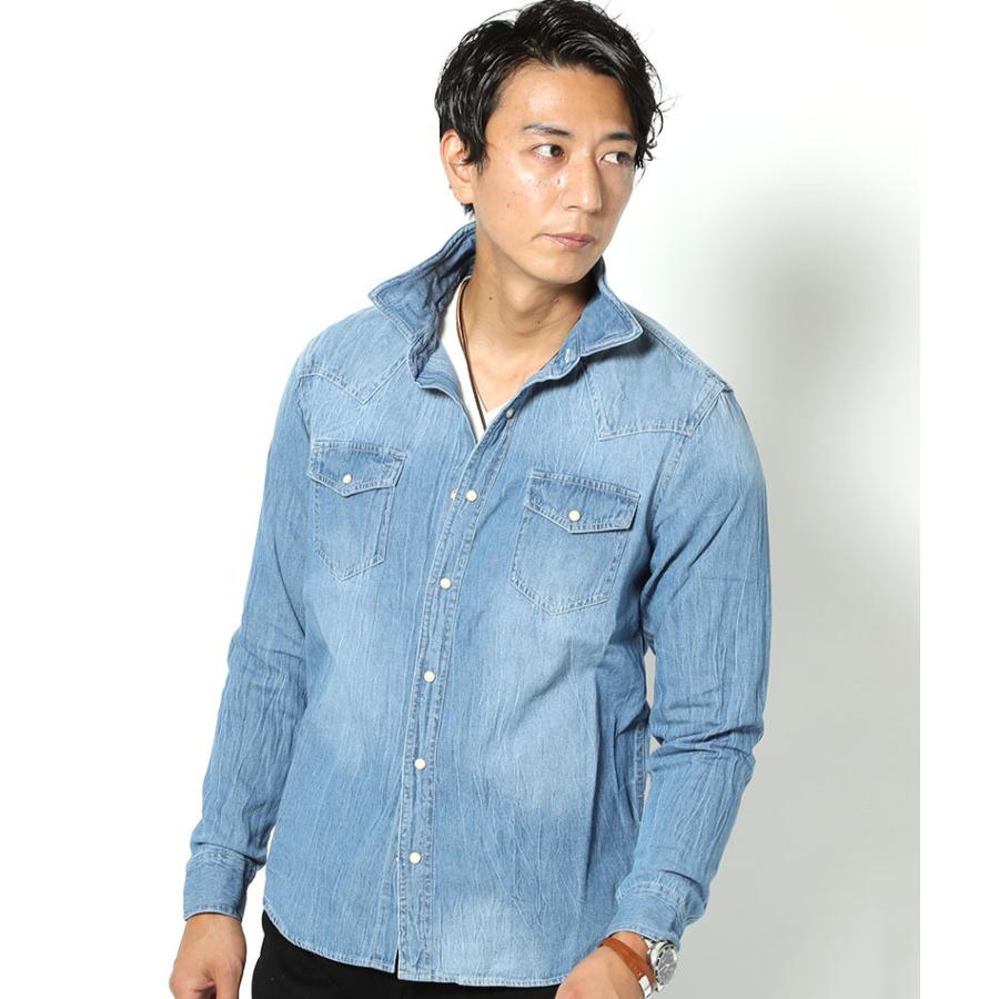 シャツ メンズ デニムシャツ デニム ウエスタン おしゃれ 代 30代 40代 50代 メンズスタイル Menz Style 大きいサイズ 39 81 H535 Menz Style 通販 Yahoo ショッピング