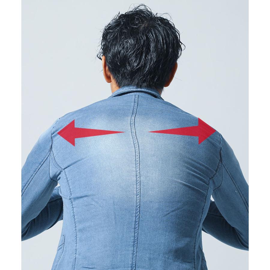 デニムテーラードジャケット メンズ 春 50代 ジーンズジャケット 春