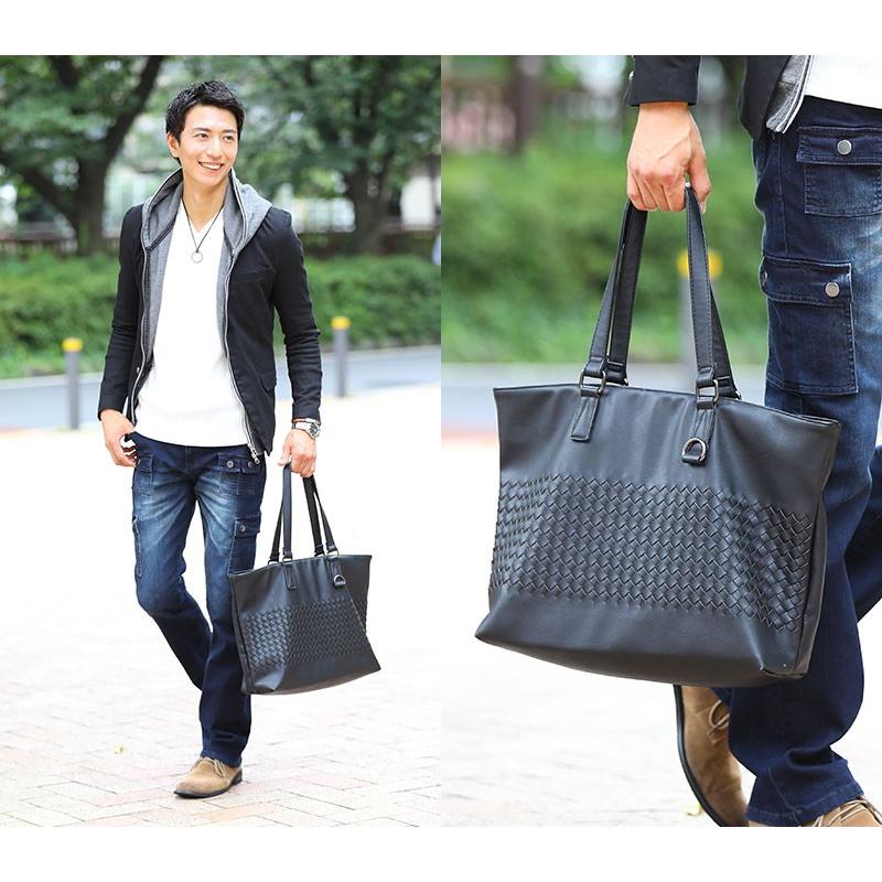 バッグ メンズ トートバック Puレザー編み込みデザイントートバッグ 46 Gr 0001 Menz Style 通販 Yahoo ショッピング