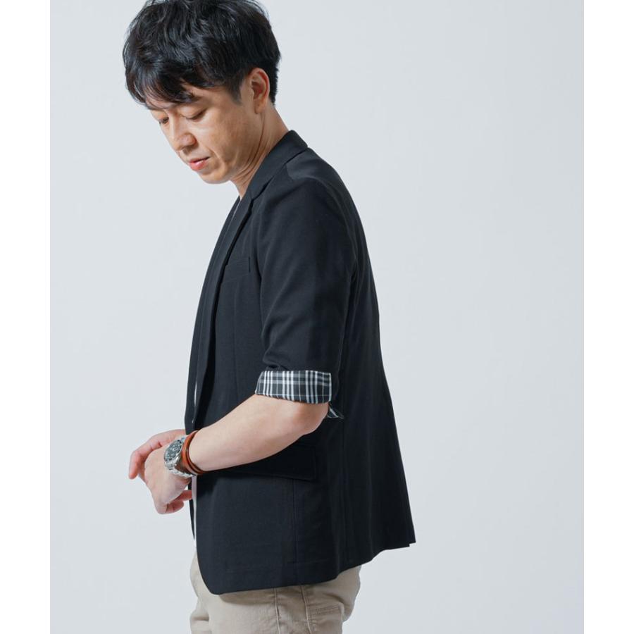 サマージャケット メンズ 5分袖ジャケット 50代ファッション 夏 5部袖 