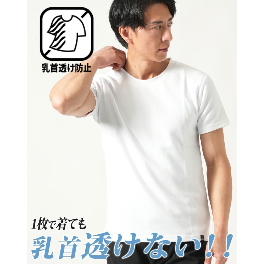 乳首 隠す ジャケt vネック 白tシャツ 厚手 メンズ 半袖 乳首透けない