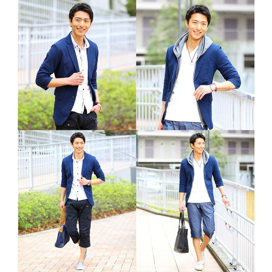 ジャケット メンズ 七分 クール アウター クールマックス素材鹿の子編み美シルエット７分袖テーラードジャケット 52 165 405 Menz Style 通販 Yahoo ショッピング