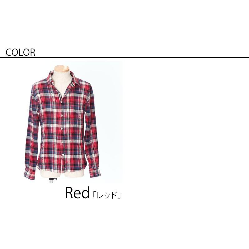シャツ メンズ チェックシャツ ネルシャツ 長袖 シワ加工