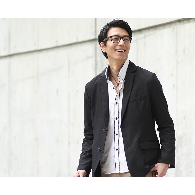 テーラードジャケット メンズ セットアップ ストレッチ ブラック