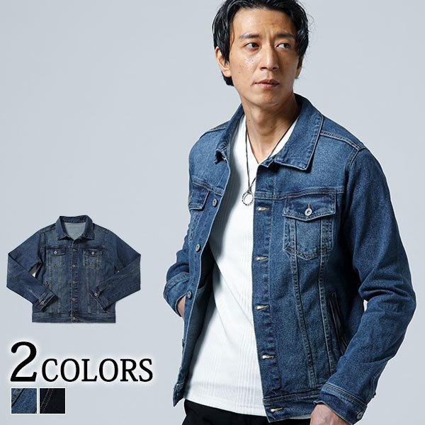 デニムジャケット メンズ ジャケット Gジャン アウター 長袖 ブルゾン レイヤード ストレッチ 春 秋 服 30代 40代 50代 オシャレ 在庫有