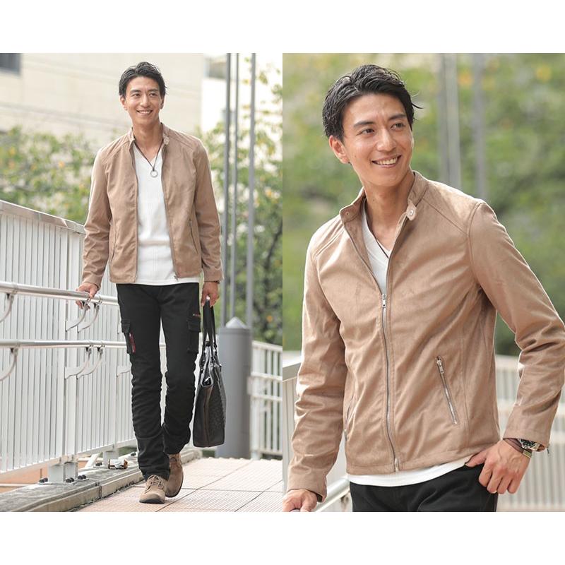 シングル ライダースジャケット フェイクスエード キャメル アウター メンズ 楽天市場】ライダースジャケット ジャケット シングルライダース