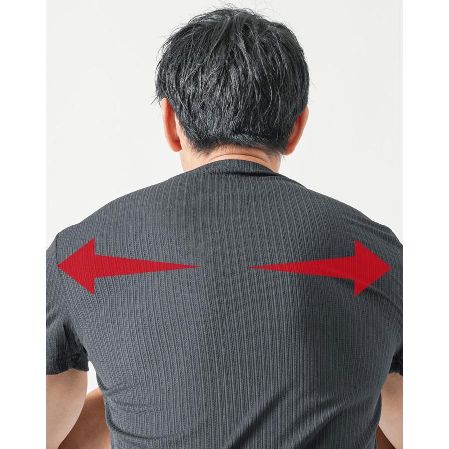 vネックシャツ メンズ vネック tシャツ 半袖 ジャガード ストライプ