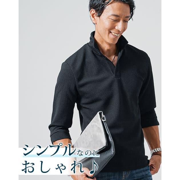 七分袖 ポロシャツ メンズ ちょいワル かっこいいポロシャツ 7分袖