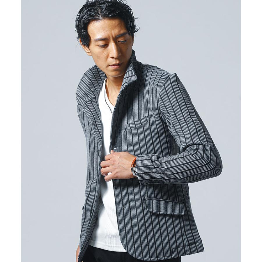 ジャケット メンズ イタリアンカラー スタンドカラー ストライプ ワイヤー ストレッチ 長袖 ビジカジ 長袖 春 秋 冬 服 30代 40代 50代 70 3702 23a Menz Style 通販 Yahoo ショッピング