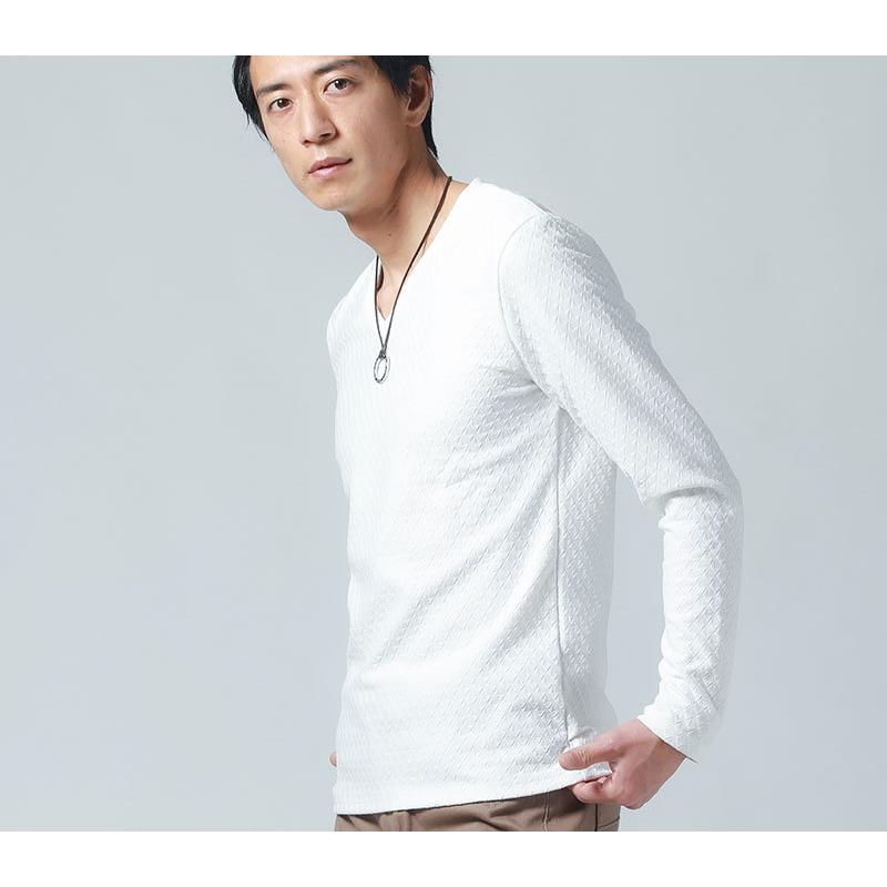 カットソー メンズ トップス Tシャツ 長袖 Vネック スクエア柄 春 秋 冬 服 30代 40代 50代 70 39 63 Menz Style 通販 Yahoo ショッピング