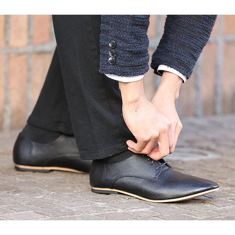 シューズ 靴 メンズ バブーシュ Puレザー 合成皮革 レースアップ カジュアル フォーマル 30代 40代 50代