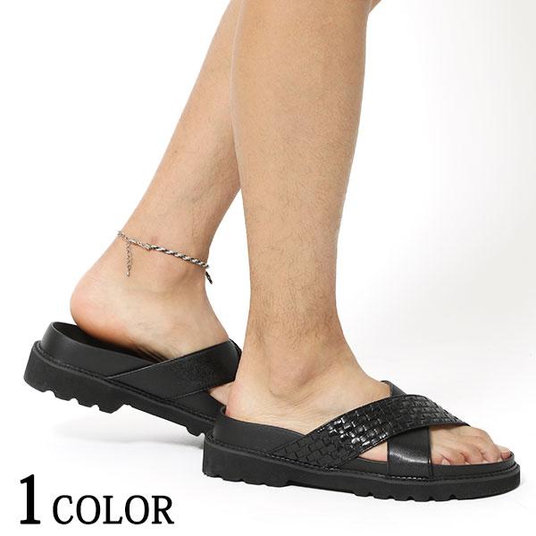 サンダル メンズ Puレザー編み込みデザインサンダル Londonsportsforum Org Uk