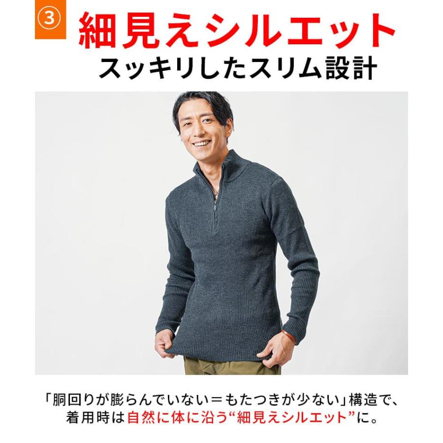 ジップアップニット メンズ ニット 半ジップ 50代 秋 冬 黒 冬服