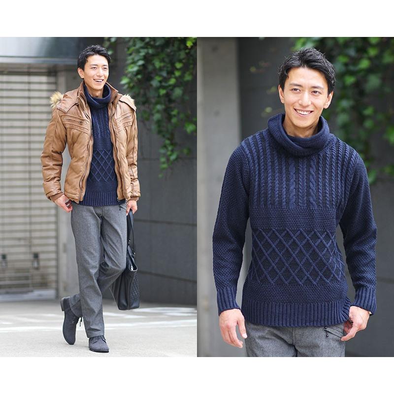 ニット メンズ ケーブル ボリュームネック 冬 おしゃれ 代 30代 40代 50代 メンズスタイル Menz Style 大きいサイズ 76 8711 959 Menz Style 通販 Yahoo ショッピング