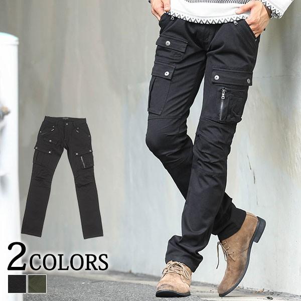 パンツ メンズ ロングパンツ カーゴ ジップデザインフラップポケット