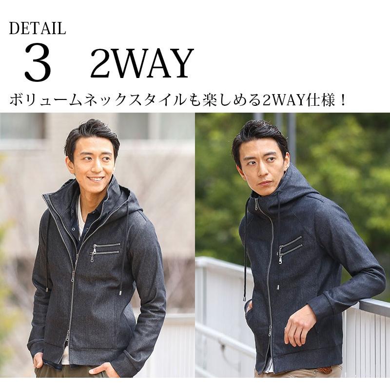 パーカー ジャケット アウター メンズ フェイクレイヤードダブル