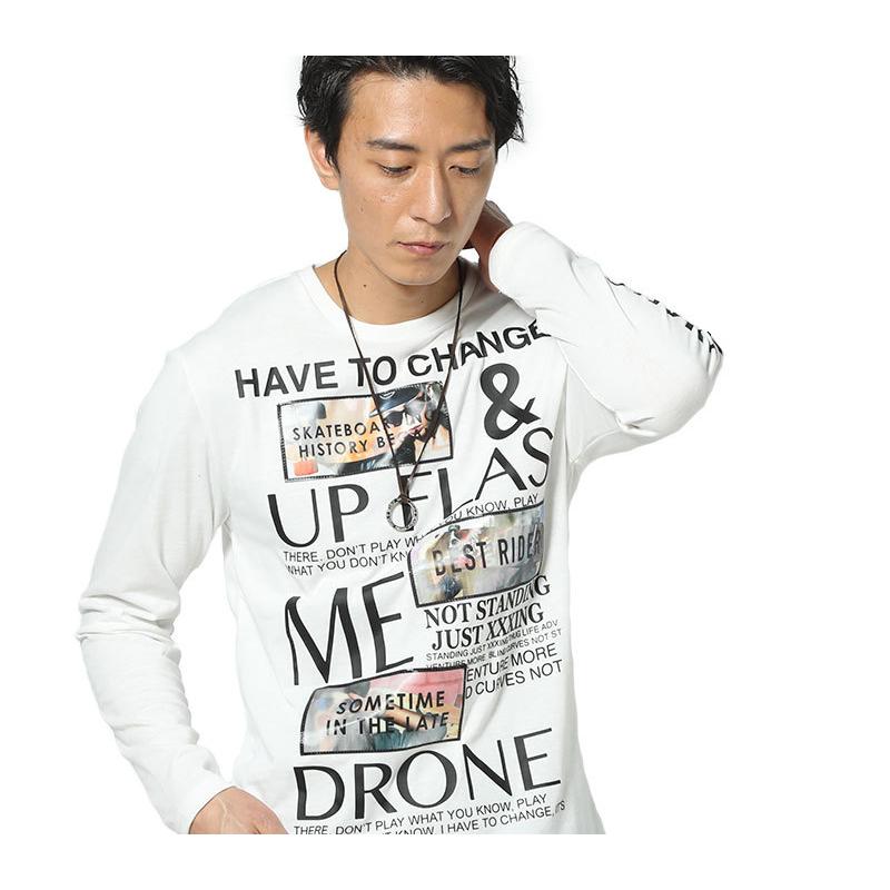 カットソー メンズ トップス Tシャツ 長袖 クルーネック プリント フォト 英字 ロゴ 春 秋 冬 服 30代 40代 50代 79 211 1326 Menz Style 通販 Yahoo ショッピング