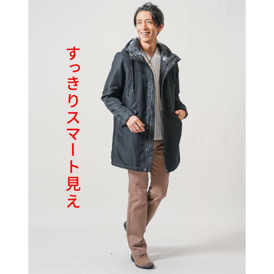 ハーフコート メンズ 50代 中綿コート 中綿ジャケット 秋 冬 ロング