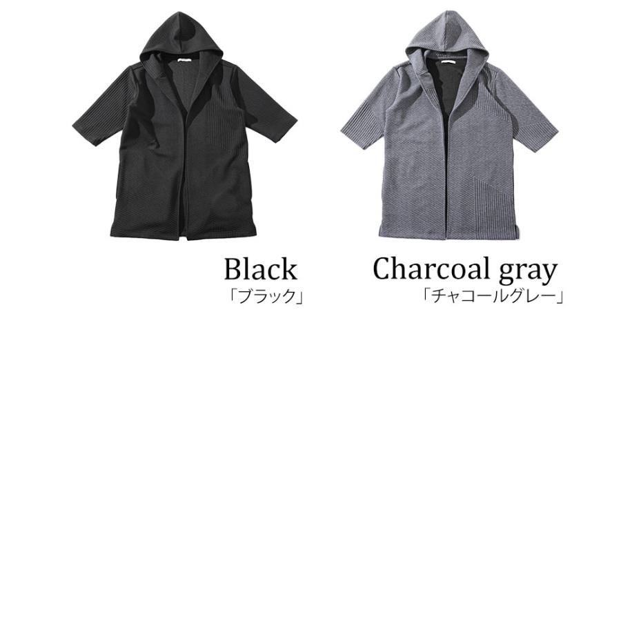 ロンハーマン　7分袖パーカー　グレー サマーパーカー メンズ 7分袖 フーディガン 七部袖 7部丈 七分袖