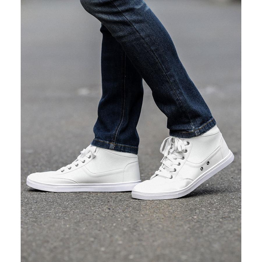 スニーカー メンズ 靴 白 スニーカー ハイカット Puレザー カジュアル 30代 40代 50代 80 Br7380 Menz Style 通販 Yahoo ショッピング