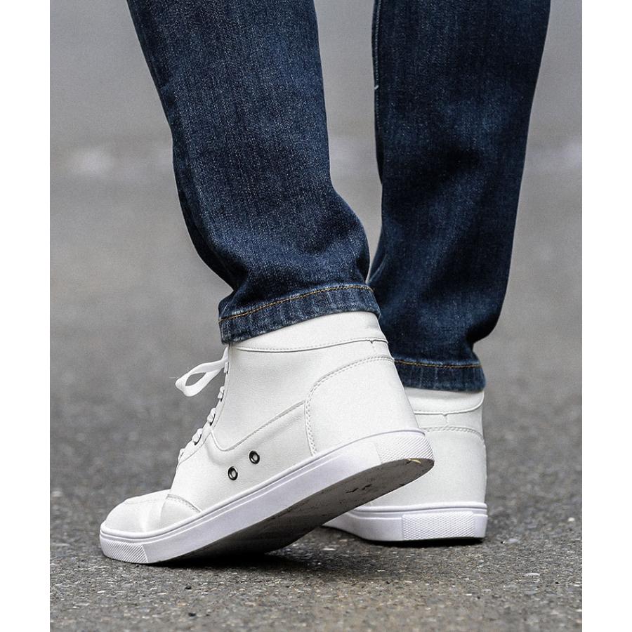 スニーカー メンズ 靴 白 スニーカー ハイカット Puレザー カジュアル 30代 40代 50代 80 Br7380 Menz Style 通販 Yahoo ショッピング