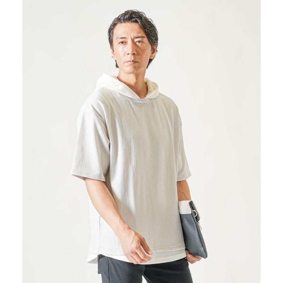 五部袖 5部袖 メンズ サマーパーカー パーカー 夏 5分袖 五分袖 
