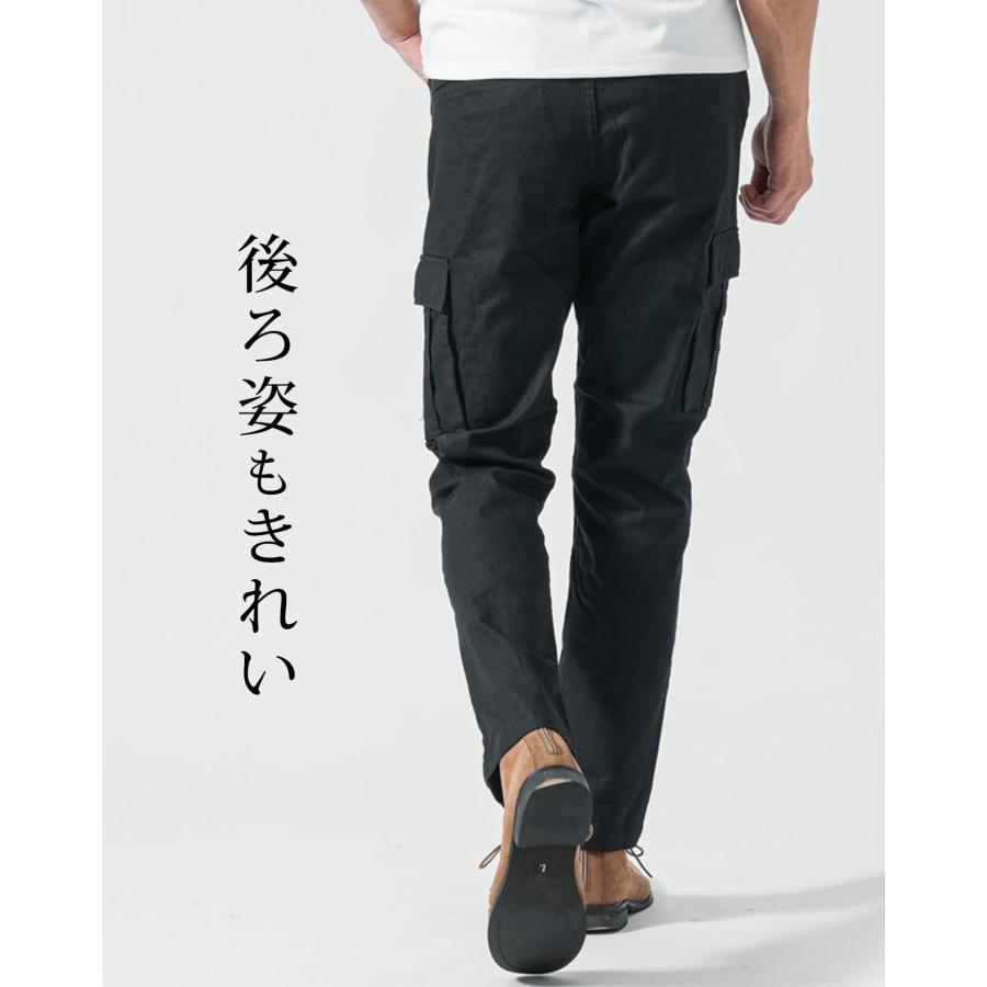 メンズチノパン 黒チノパン ストレッチチノパン イケオジパンツ