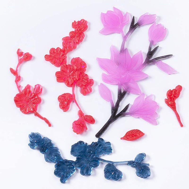 FineInno 花形 綺麗 3D 18種類 つぼみ 牡丹 さくら 3セット シリコンモールド ハンドメイド UVレジン型 DIY 手作り