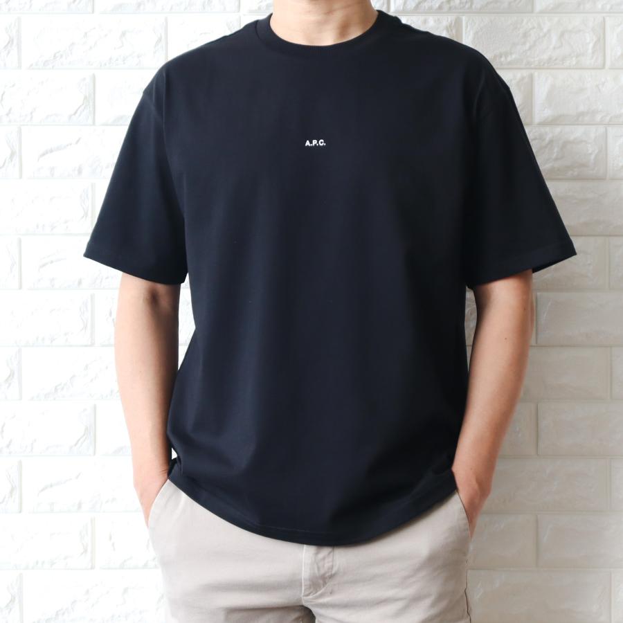 【並行輸入品】A.P.C. アーペーセー APC Tシャツ メンズ ブラック ホワイト BOXY MICRO LOGO COHBW H26386の画像